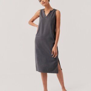 Pact The Frame Notch Neck Midi Dress, Size M, Storm Grey